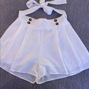 Anthropologie tie shorts with buttons